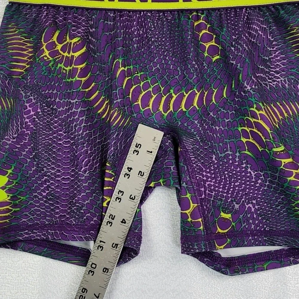 Under Armour Girls S Purple Snakeskin HeatGear Compression Shorts Athletic Gym